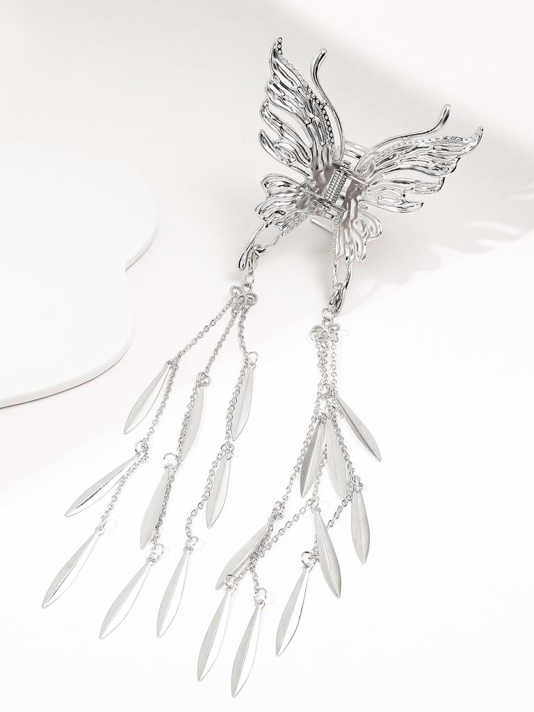 1 Pcs Pinces à Cheveux Papillon à Pampilles pour Femmes et Filles Arrière de la Tête, Grand Accessoire Pince Requin en Métal