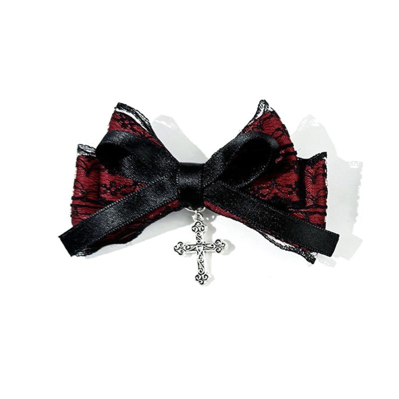 

1/2 шт. готическая заколка для волос изысканные аксессуары для волос для женщин и девочек персонализированные милые крутые заколки для волос с крестообразным бантом подарки