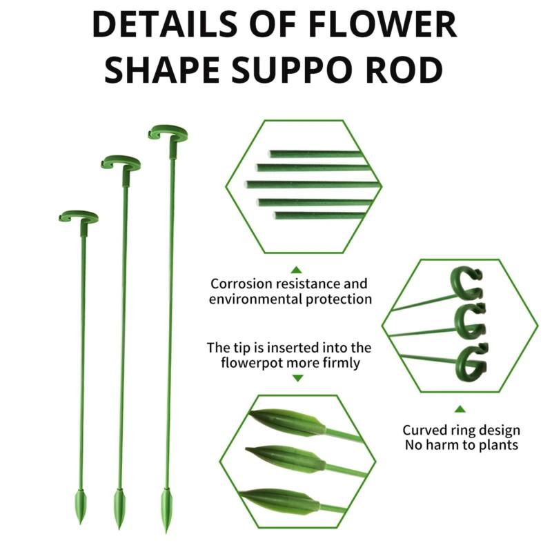 Pflanzenstützstäbe, Garten-Blumenstützstab mit einzelnem Stiel, Amaryllis-Pflanzenkäfigstütze, Blumenständer aus Kunststoff