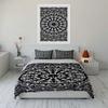 Mandala Flower Black and White Bedding Set Bedding set (1 duvet cover, 2 pillowcases, duvet not included)
