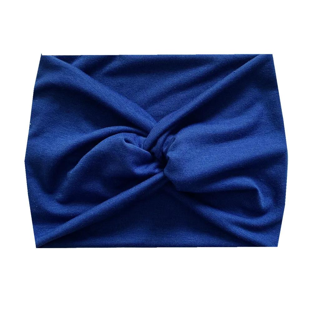 Simple Soild Color Twisted Extra Large Thick Wide Headbands Elastic Turban Workout Sports Hair Band Headwear