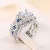 Huitan Gorgeous 3Pcs/Set Cubic Zirconia Rings Women for Engagement Wedding Luxury Trendy Female Accessory Party  Jewelry