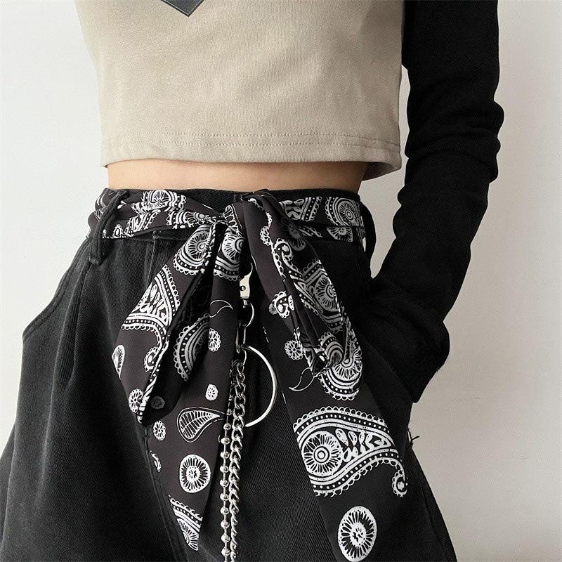 Long Small Silk Satin Scarf Women Waist Belt Decorative Female Bevel Neck Scarf Korean Multifunctional Hair Ribbon