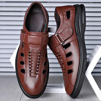 Sandalias de Hombre Acogedoras Huecas Antideslizantes Suaves Frescas Iluminadas Transpirables Todo fósforo Clásico Usable Moda Casual Sandalias de Cuero