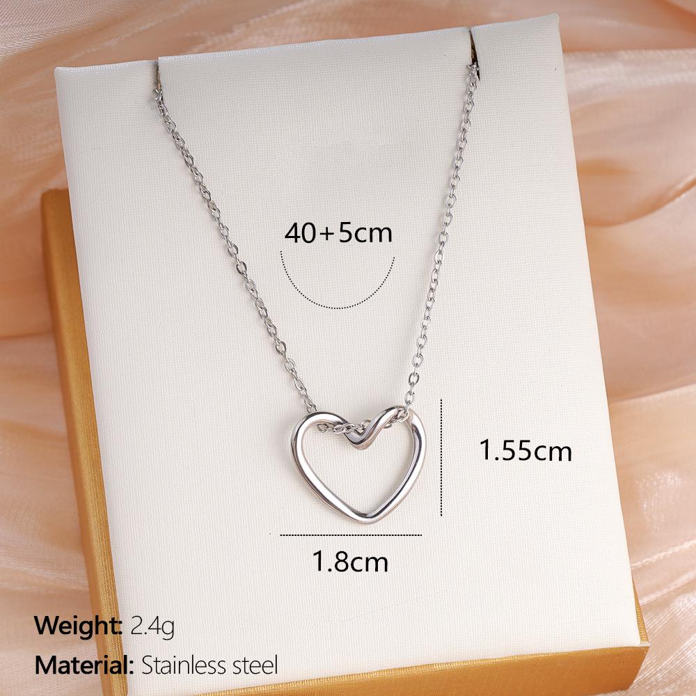 Stainless Steel Heart Pendant Necklace - Versatile, Elegant, Light Luxury Design