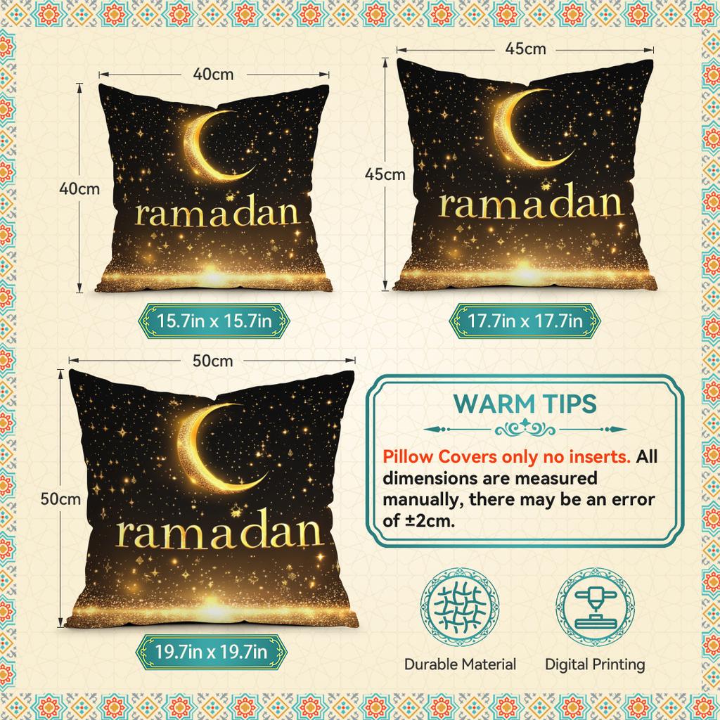 Ramadan Pillowcase Bedroom Sofa Cushion Cover 100% Polyester Living Room Cushion Pillowcase Home Comfortable Decor