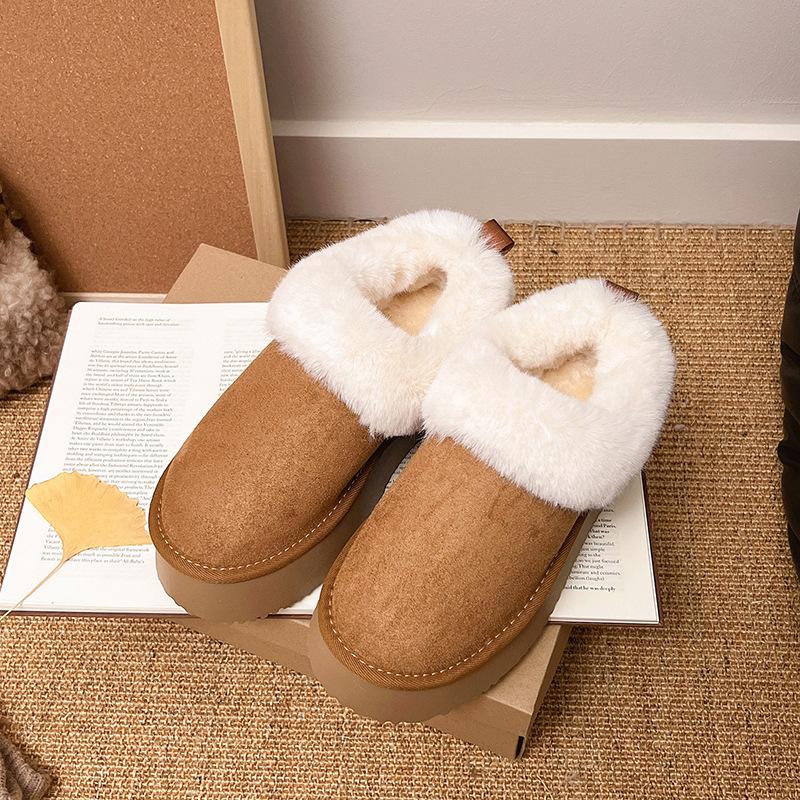 Dames myke elastiske en fotskammelhøyde økende vintervarme kalde vatterte snøstøvler sklisikre slitesterke fritids sports bomullstøfler