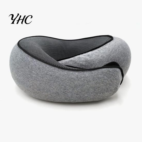 Adjustable Neck Pillow Memory Foam Travel 360 Degree Support U-Shaped Car Airplane with Fastener Tape Nap