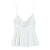 Women's Fashionable Sexy V Neck Solid Color Suspender Button Short Top