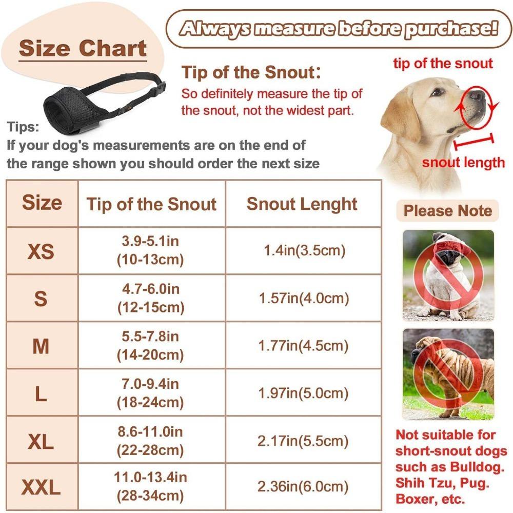 Soft Air Mesh Dog Muzzle for Small, Medium & Large Dogs – Anti-Bite, Anti-Bark, Anti-Chew, Breathable, Drinkable & Adjustable