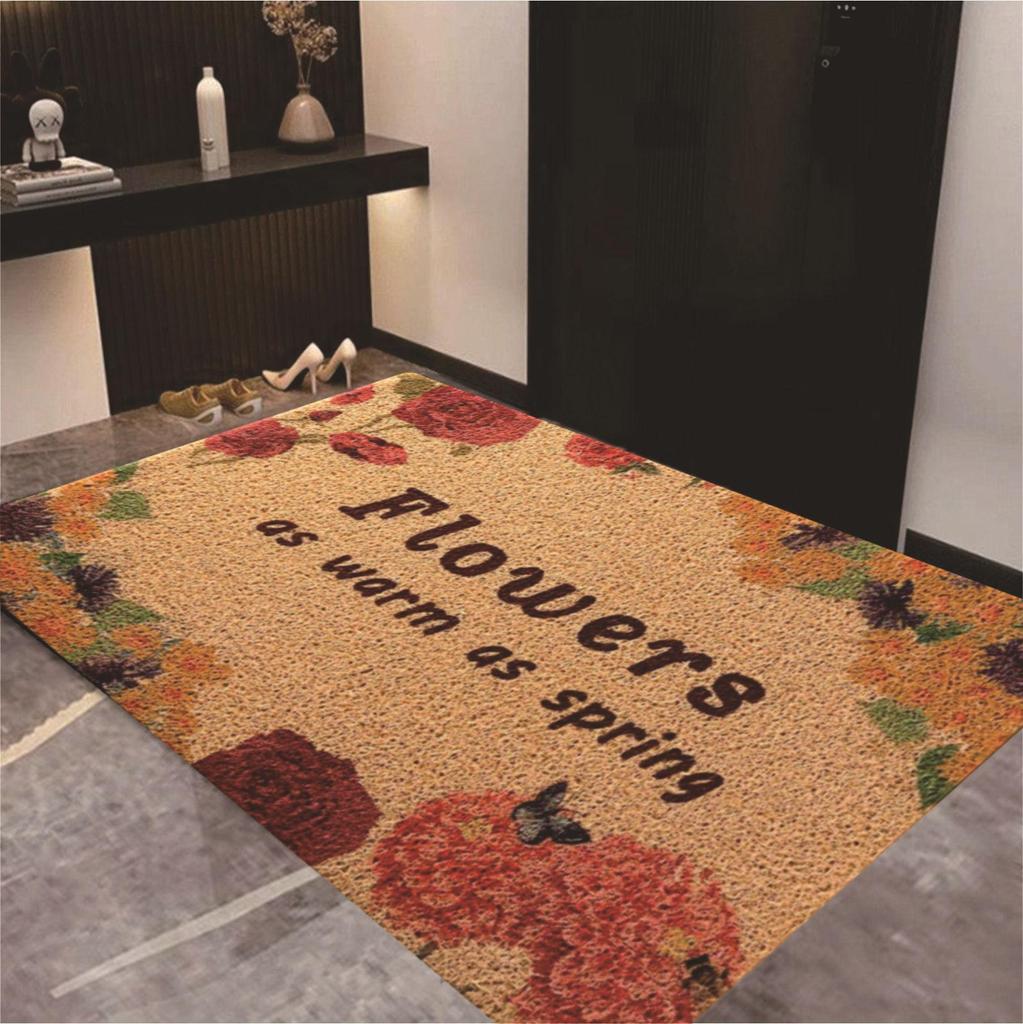American Style Door Mat - Cuttable, Dirt-Resistant Silk Loop for Entrance & Hallway, Easy to Clean Foot Mat
