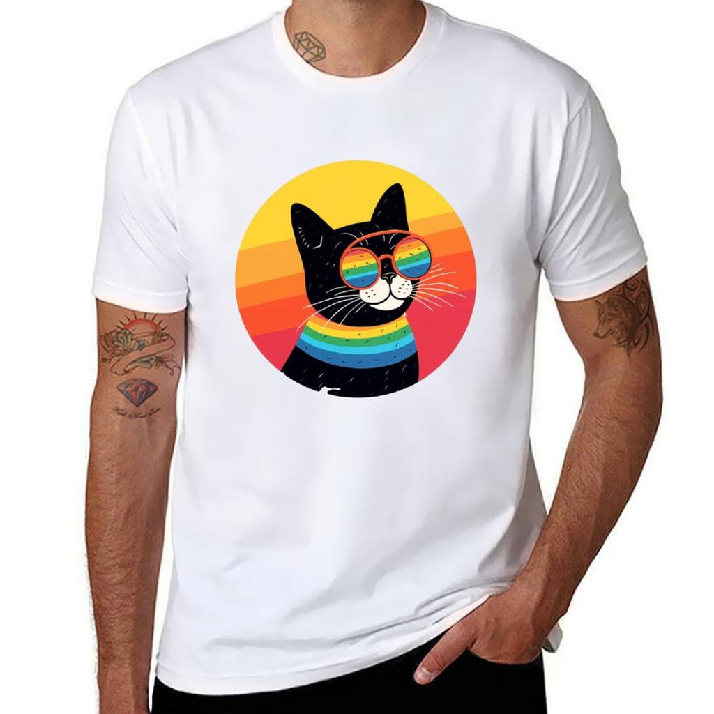 Colorful groovy cat TShirt Unisex t shirt graphic TShirt