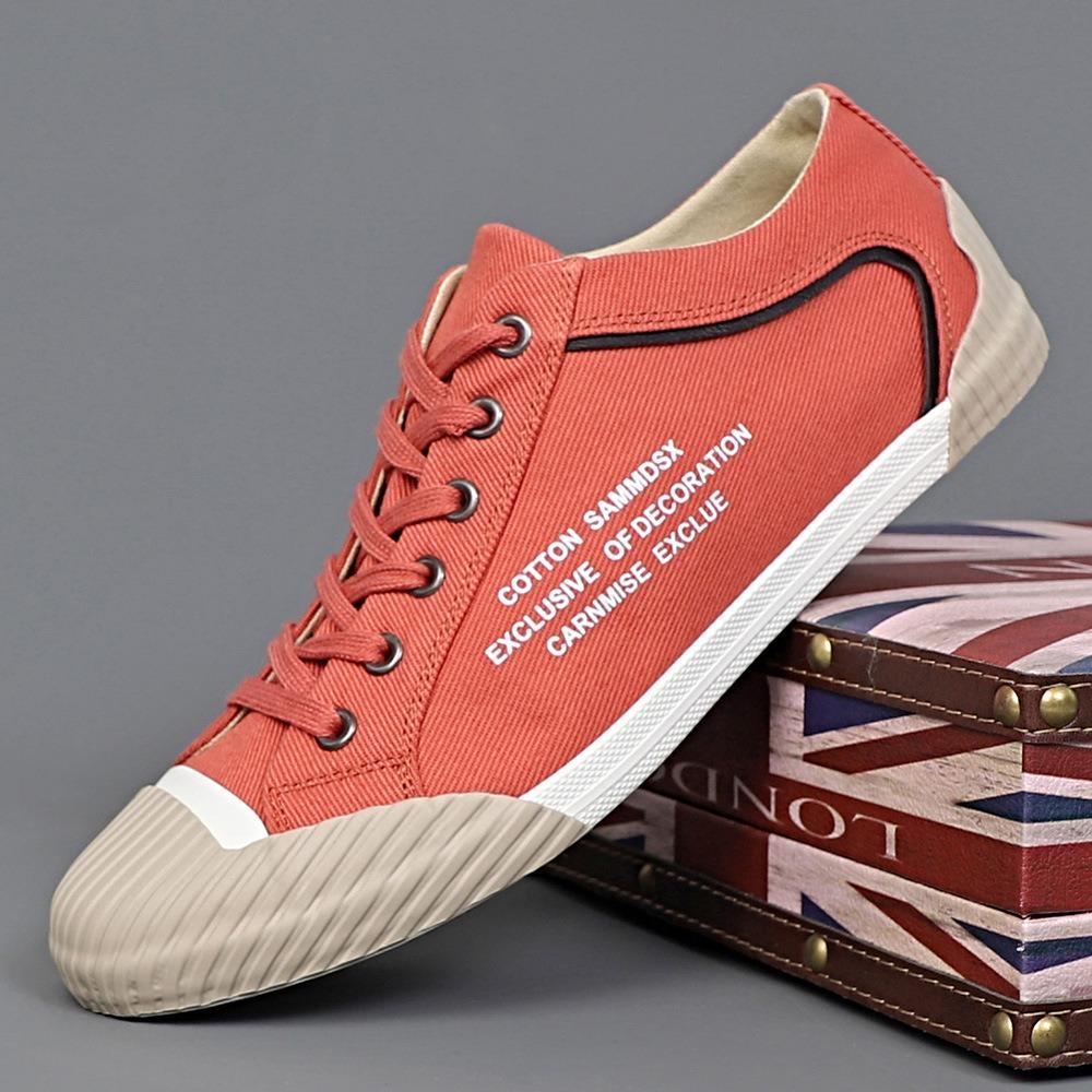 Fashion Men Canvas Shoes Lace Up Casual Sneakers Fashion Flat Breathable Comfortable New Hot Mens Vulcanized Shoes High Quality BM-018