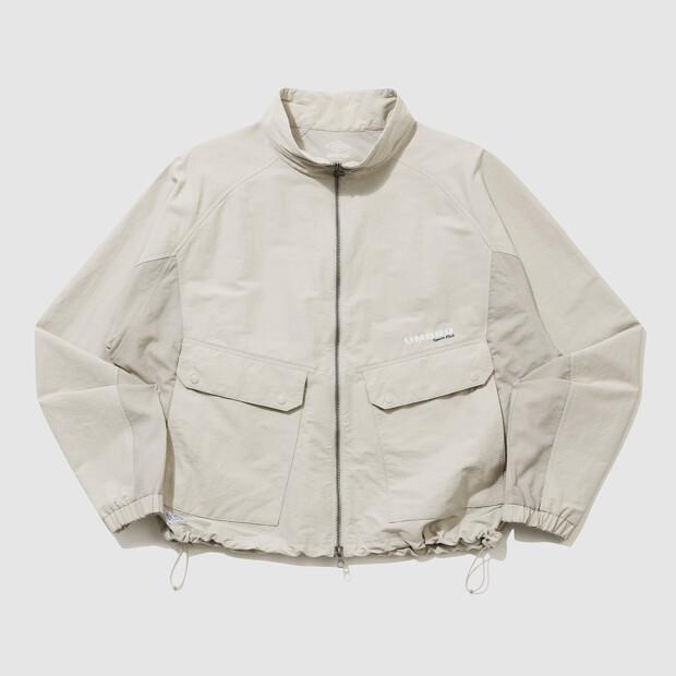 Umbro Linen-Like Women'S Stand Neck Windbreaker Jacket Beige Ur122Cjk36