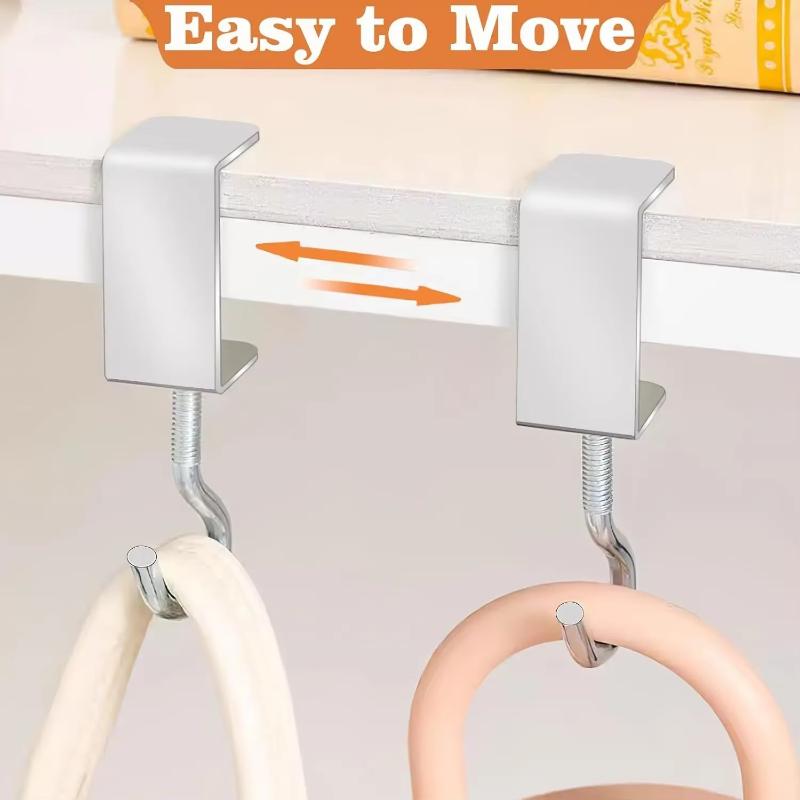 2/5 Pcs Extra Thick Backpack Hook No Adhesive Adjustable For Desk Dorm Office Durable Space Saving