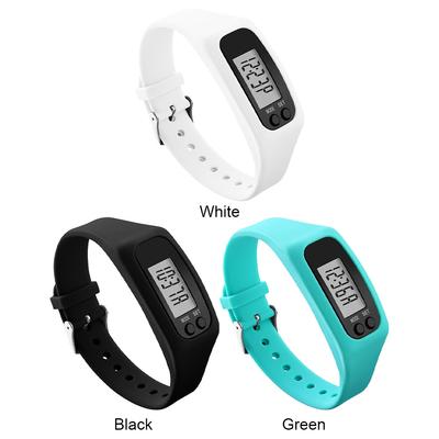 LED Pedometer Bracelet Wrist Calorie Counter Multi-Function Walking Running Pedometer Silicone Step Tracker for Outdoor Sports