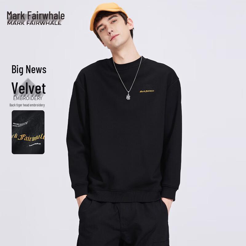 Mark Fairwhale Men s Embroidered Fleece-Lined Crewneck Sweatshirt S