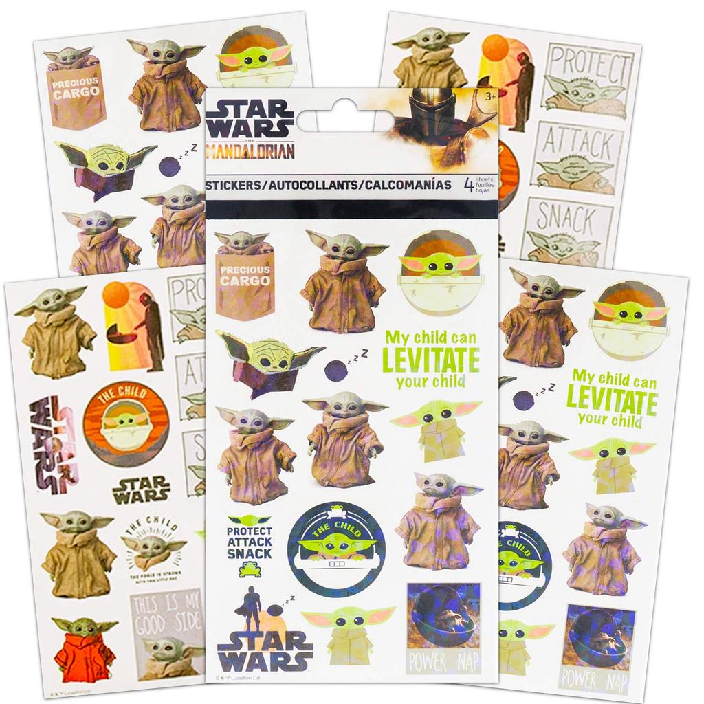 Star Wars Mandalorian Sticker Set Baby Yoda Merchandise - 8 Mandalorian Decorative Baby Yoda Stickers and a Star Wars Decal (Star Wars Baby Yoda Deco)