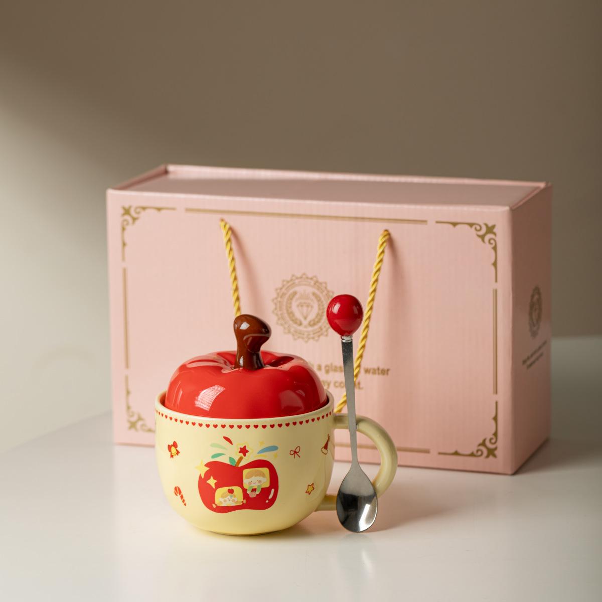 

Couple Cups Apple Cups Cute Mugs Covered Water Cups Wedding Gifts for Best Friends High Quality Birthday Presents and Souvenirs