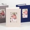 Portable Photo Album Linen Cover Picture with Front Window 100 Photos Durable 4x6 Slip-in Book for Wedding Vacation Family Baby Pictures