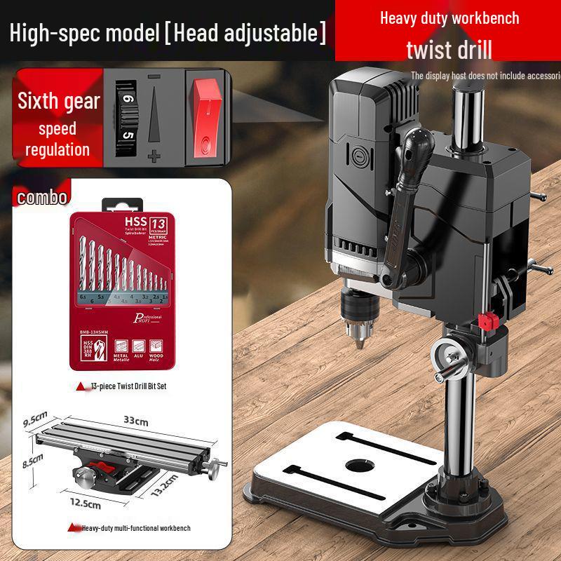 High-Precision 220V Bench Drill: Industrial Grade, Multi-Functional, High Power Milling & Drilling Machine for Households.