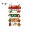 Holiday Home Decor Ornaments Rustic Wooden Hanging Pendant for Christmas Door, Decorative Festive Door Handle Decorations Sign Ornament with Hemp Rope