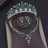 Luxury Leaves Crystal Bridal Jewelry Sets for Women Tiaras Necklace Sets Bride Wedding Dress Crown Headpiece Costume Accessories
