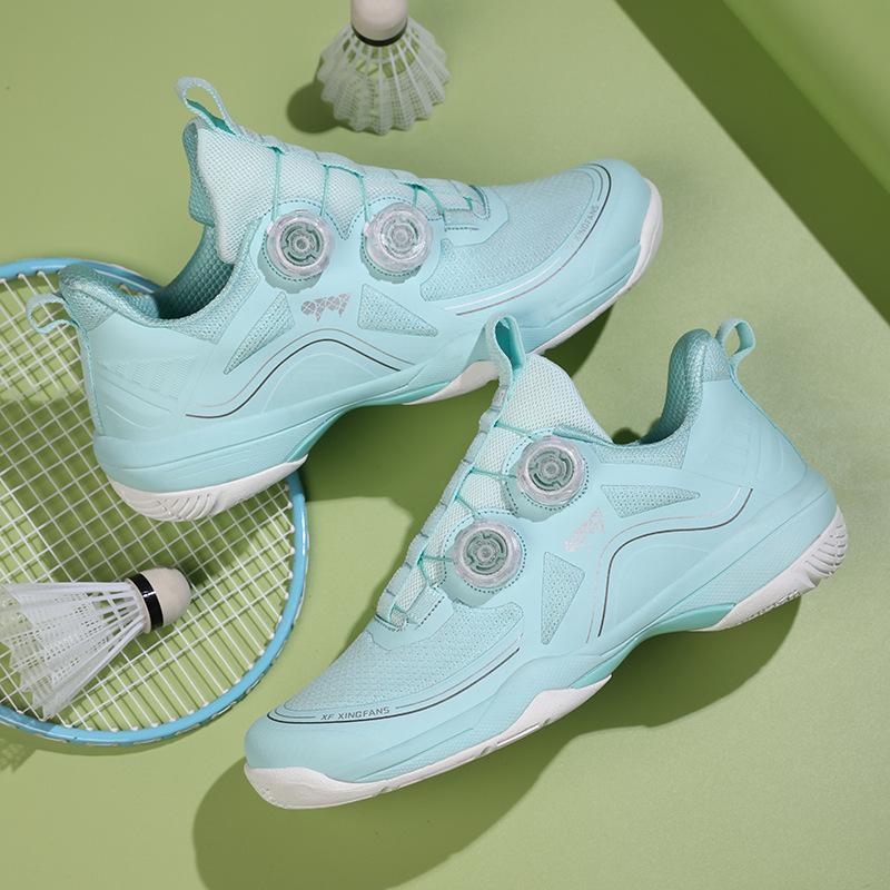 

Competition badminton shoes men and women couple carbon plate non-slip shock absorption automatic knob youth training shoes student running shoes 45