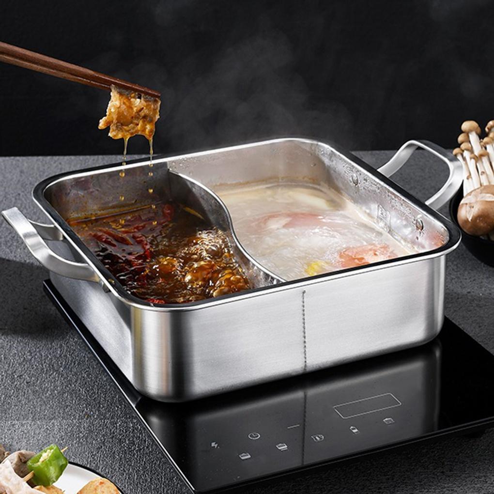 Shabu-shabu half-and-half pot stainless steel hot pot camping stew pot