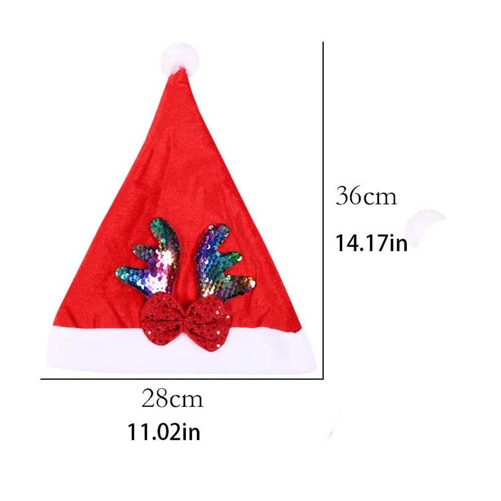 Bowknot Christmas Hats Antler Red Elk Caps Gift Santa Beanie Hat  Outdoor