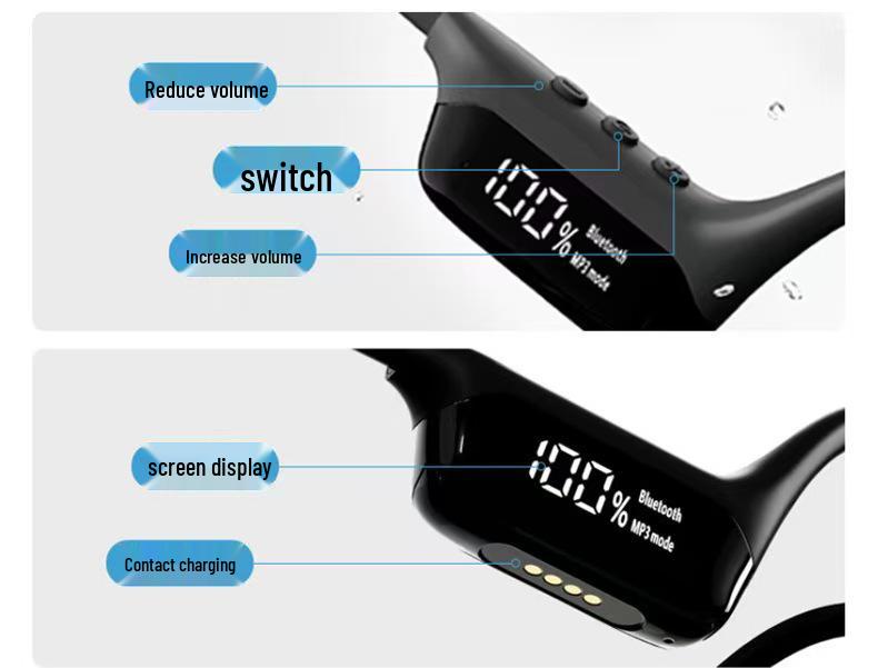 S10 Waterproof Bone Conduction Bluetooth Headphones for Swimming