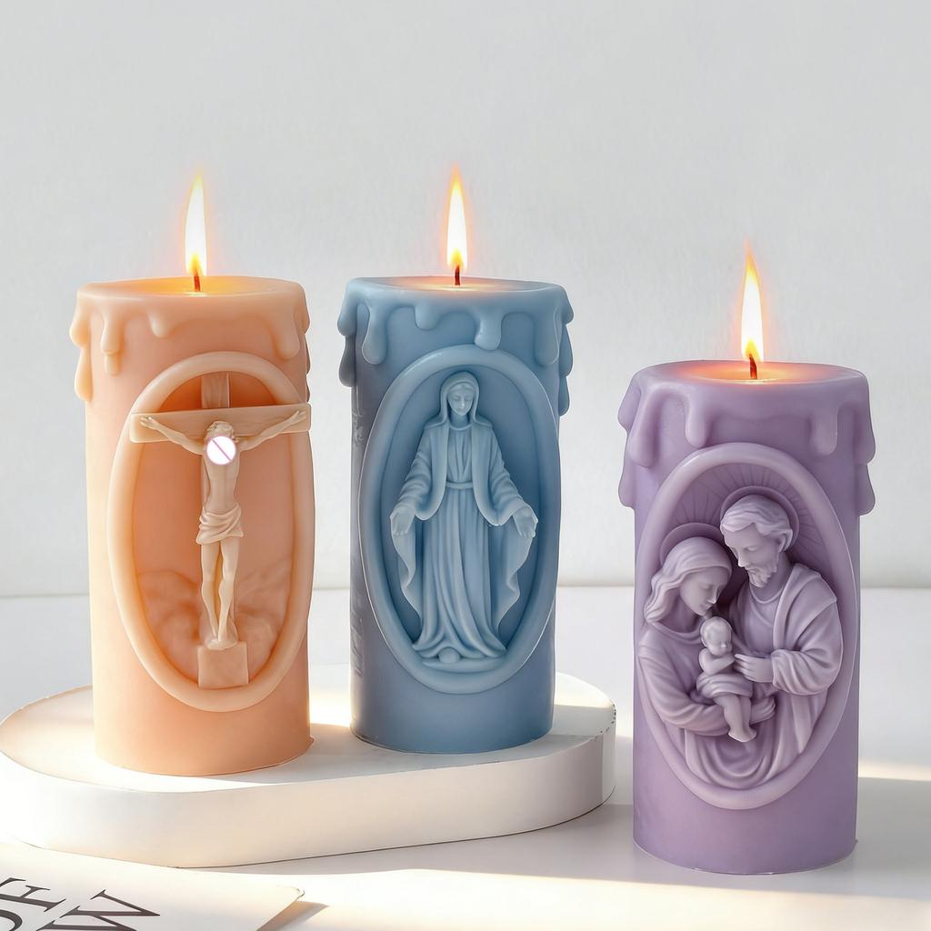 Cylindrical Aromatherapy Candle Silicone Mold DIY Handmade Candle Decorative Mold