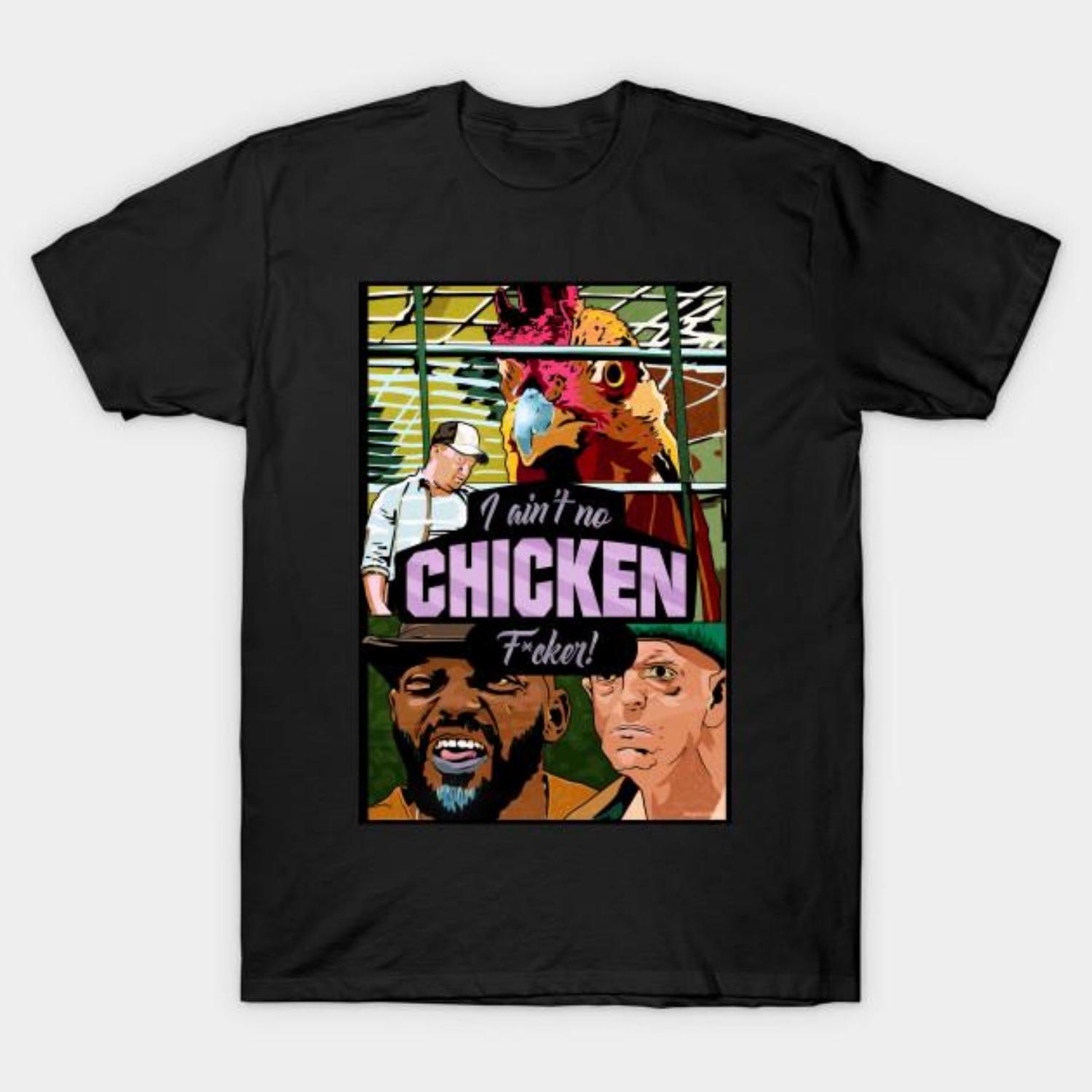 

Men Black Print T-shirt You Know Why I Come Here To Get These Chickens_ No-Cut Transfer Paper Print Cotton Tshirt XXXXXL чорний