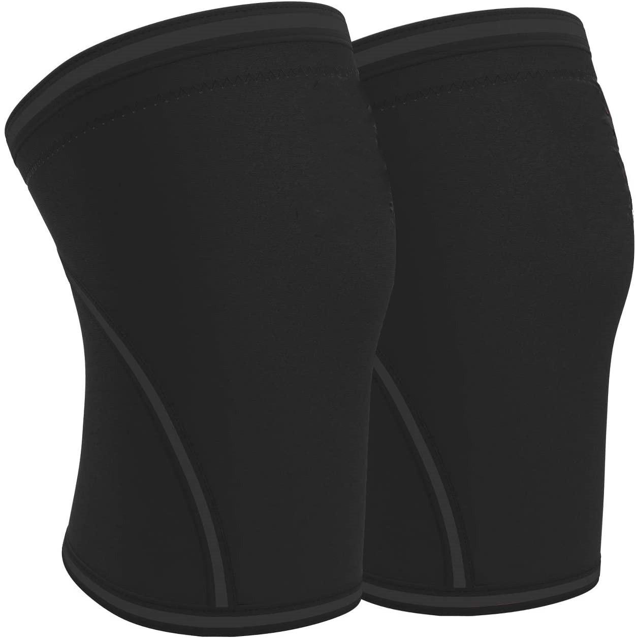 2026 Custom Logo 7mm Neoprene Compression Knee Pad Powerlifting Weightlifting Squat Sleeves S чёрный