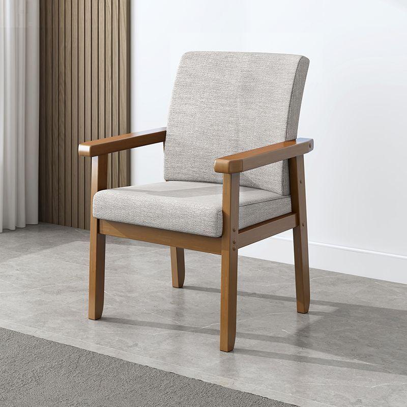 Solid Wood Armchair with Soft Padding and Backrest for Office or Elderly Use