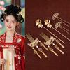 1 Set Classical Ancient Hair Stick Chinese Style Flower Hair Comb Retro Tang Dynasty Hairpin  Women