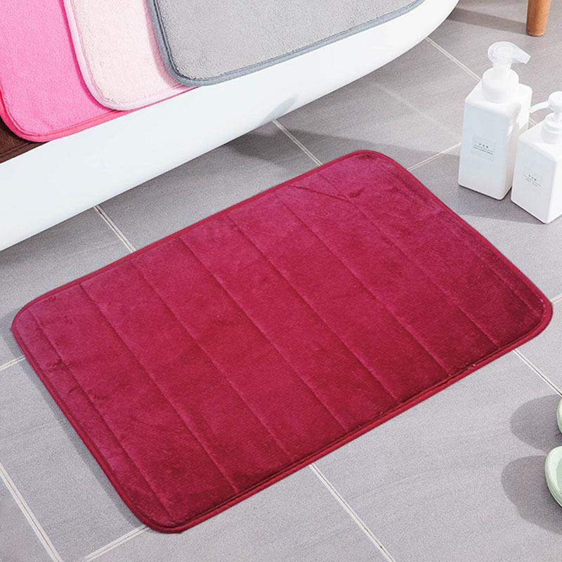 Coral Velvet Floor Mat Memory Cotton Slow Rebound Carpet Bedroom Door Door Mat Bathroom Kitchen Absorbent Non-slip Door Mat