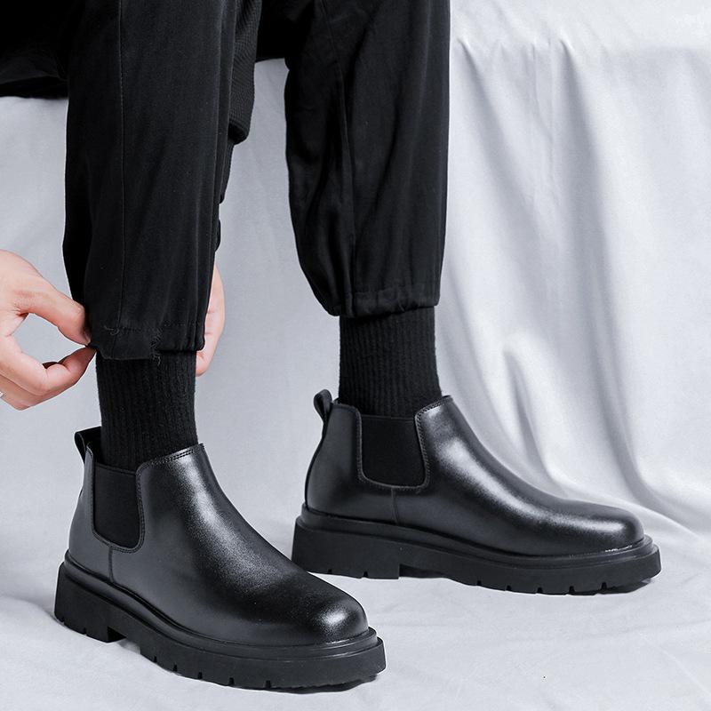 Chelsea boots men's tide summer low tube Martin boots handsome locomotive short boots Japanese casual leather shoes 8338-R