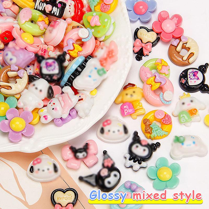 10Pcs Colorful Flower Flatback Resin Cabochons Flower Cabochon Beads For Diy Crafts Jewelry Making Decoration Accessories