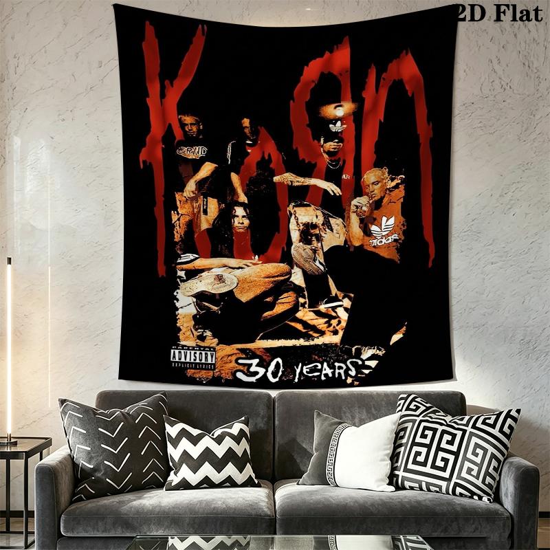 Korn Wall Tapestry Aesthetic Wall Hanging Printed Fabric Blanket Decorative Tapestries for Bedroom Living Room Home Decor