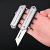 Stainless Steel Folding Knife Keychain Utility Knife Unpacking Cutter Outdoor Survival Pocket Knife With 10pcs Replacement Blade