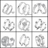 Adjustable Couple Rings: Korean Style White Gold Plated Valentine's Jewelry