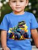 Kinder T-Shirt Dinosaurier Muster Jungen Kleidung Lässiges O-Ausschnitt T-Shirt für einen Jungen Street Trendige Mode Tops Kinderkleidung