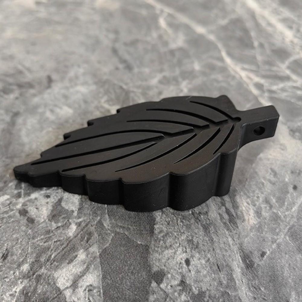 2 Pcs Brown Heavy Duty Door Stopper 3.62x1.77x0.79in Leaf Shape Stopper  for Tiles