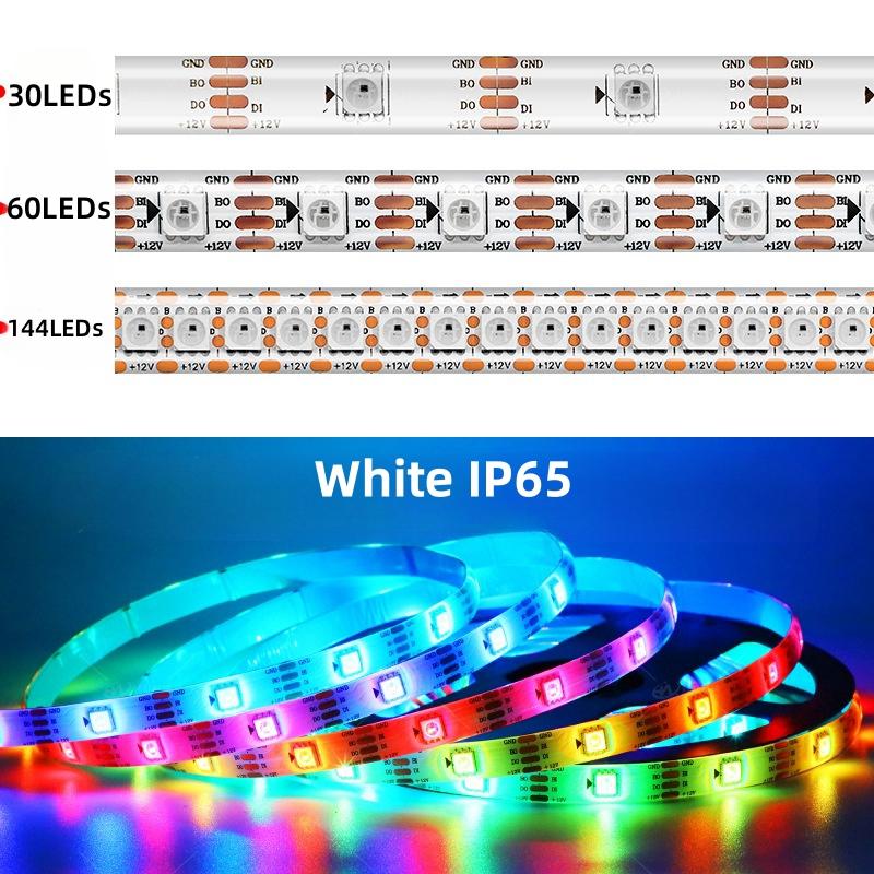 1/3/4/5M DC12V WS2815 LED-Streifen Individuell Adressierbares Pixel-IC-Lichtband 30/60/74/96/144 LEDs/m 5050 RGB Flexible Lampenleiste