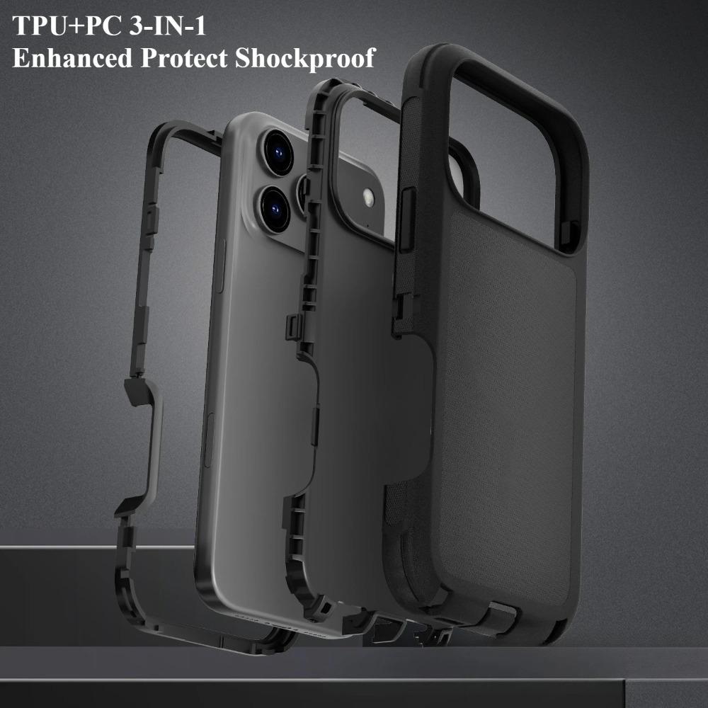 Military Grade Shockproof Rugged Armor Case for IPhone 17 Pro Max Air 16 15 14 13 12 11 X XR Xs Max 7 8 Defender Ott Box Belt Clip Protect Phone Cover