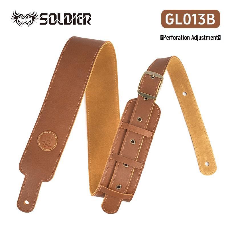 

Soldier Cowhide Leather Universal Guitar Strap for Electric & Acoustic Guitars