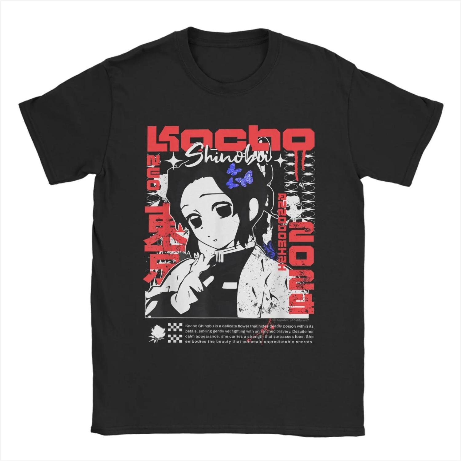 

Kocho Shinobu Delicate Flower Demon Slayer Cotton T-Shirt For Summer Casual T-Shirts Comfortable Harajuku Tee Shirt S чёрный