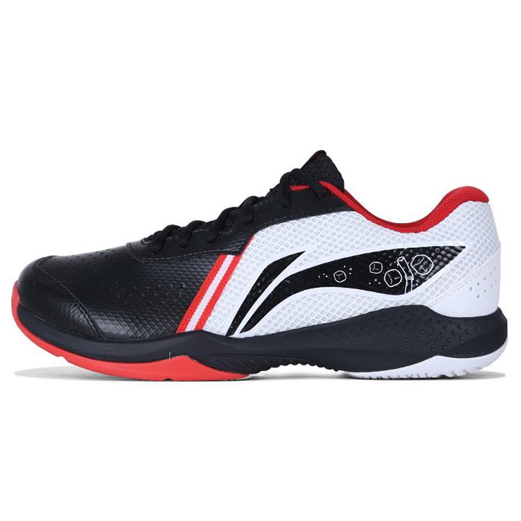 New LINING Badminton Shoes Unisex Low top Black/White/Red AYTS020-2