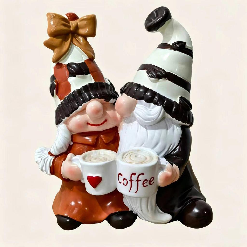 3D Coffee Time Dwarf Resin Ornament - Modern Simple Desktop Home Decor